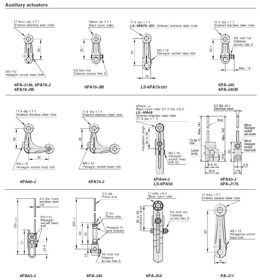 Accesorio 6PA-J51 - Interruptor de límite compacto de uso general estándar