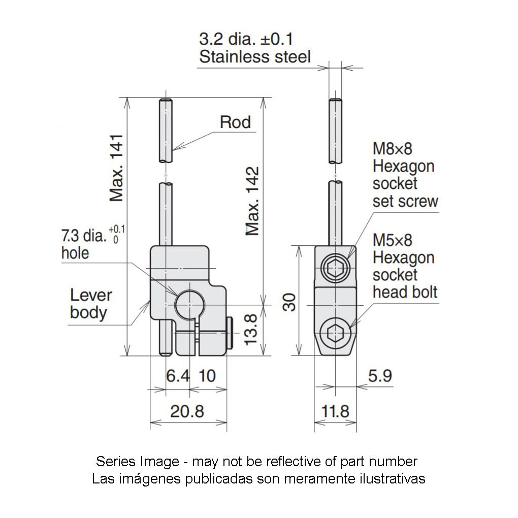 Accesorio 6PA43-J - Interruptor de límite compacto de uso general estándar