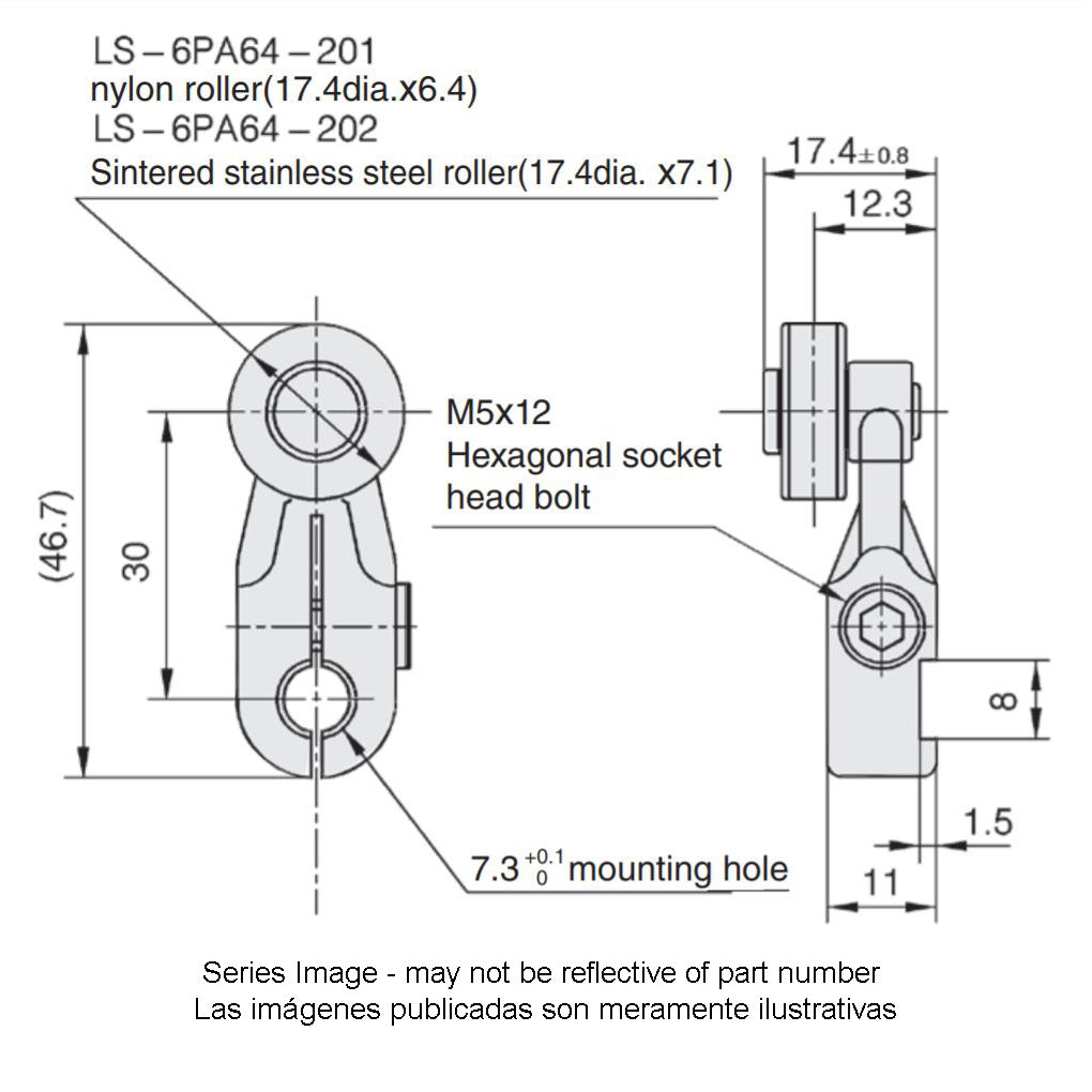 Accesorio LS-6PA64-201 - Interruptor de límite compacto de uso general estándar